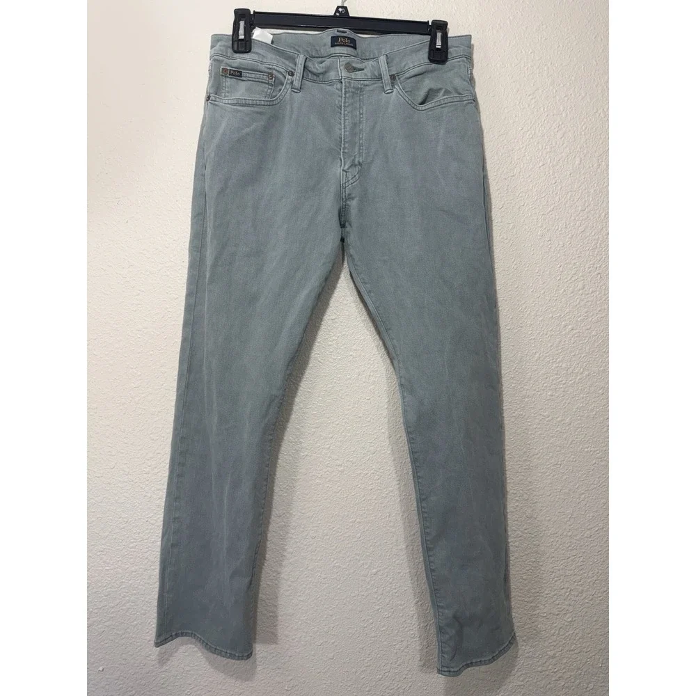 Polo Ralph Lauren Jeans 33 X 32 Men's Preppy Logo Stretch Green